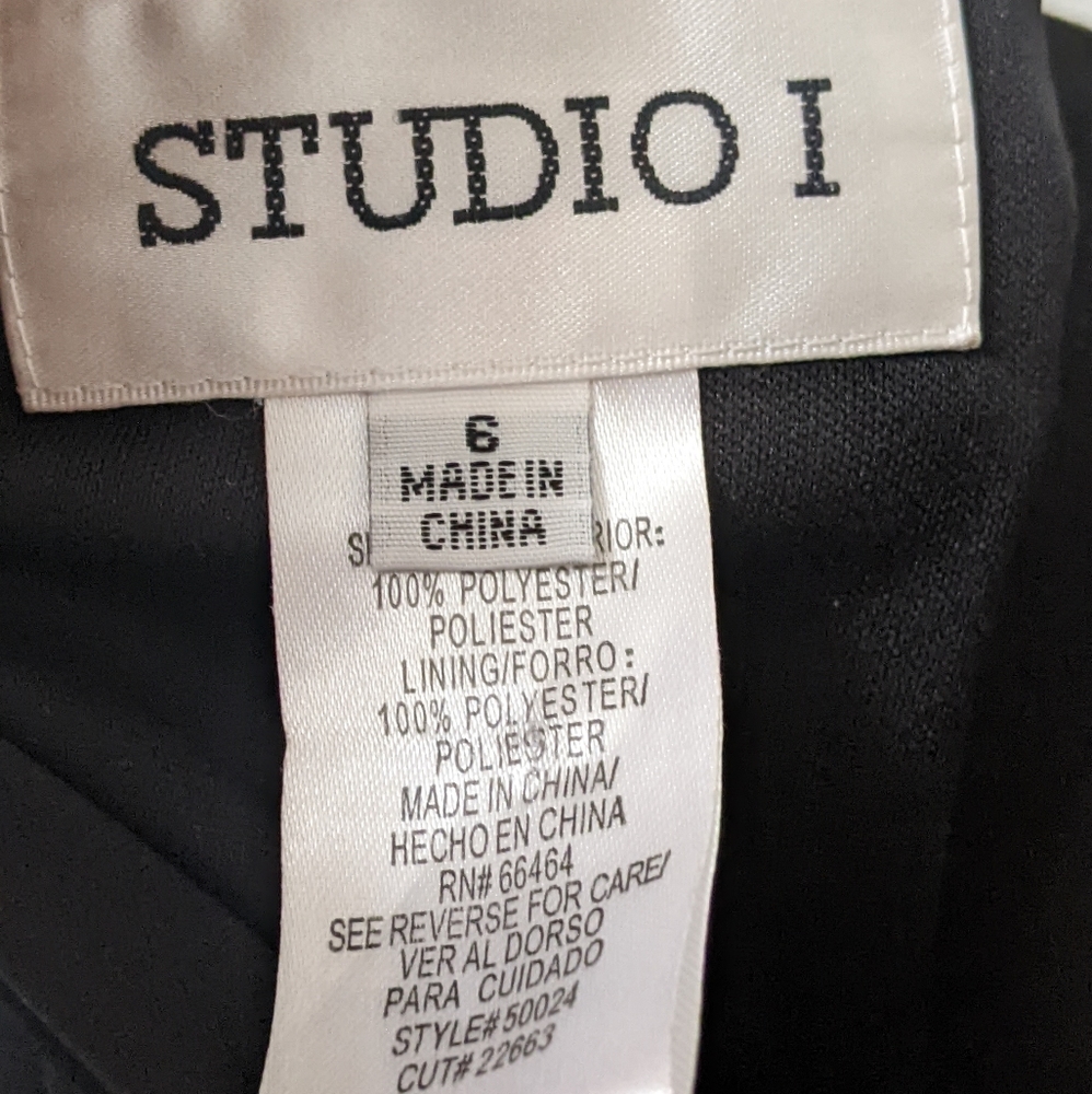 Studio I Ruffle bottom Pants Black size 6 - Picture 8 of 10